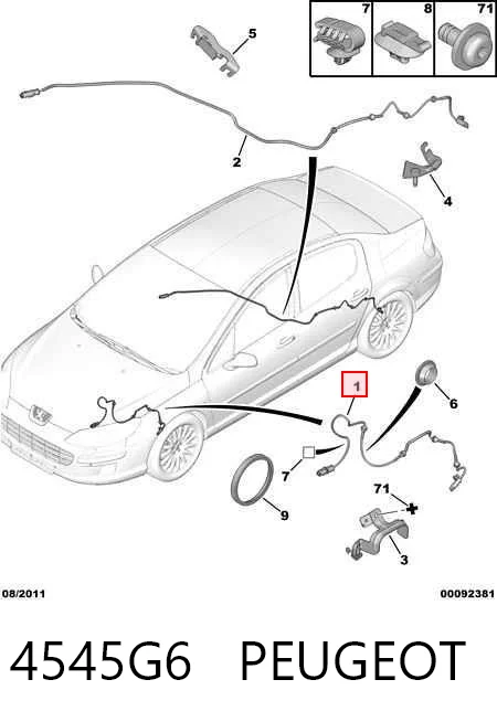 4545G6 Peugeot/Citroen Sensor de rueda abs