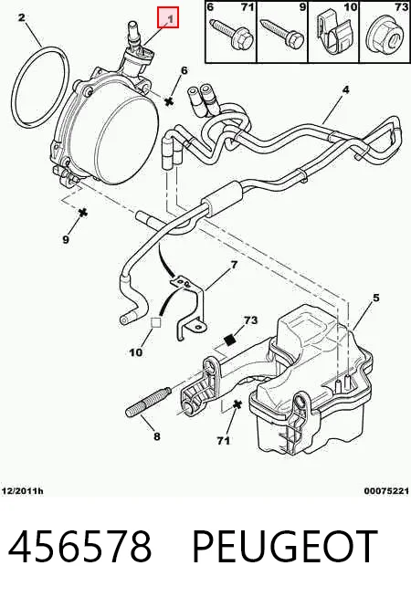 456578 Peugeot/Citroen Bomba de vacío de frenado