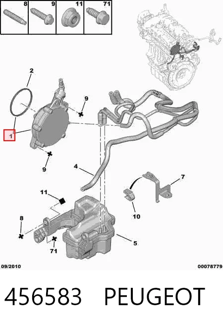 456583 Peugeot/Citroen Bomba de vacío de frenado