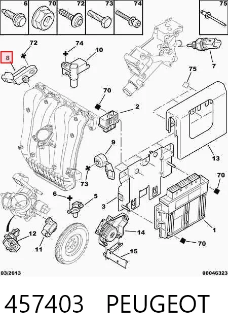 457403 Peugeot/Citroen Sensor De Presion Del Colector De Admision