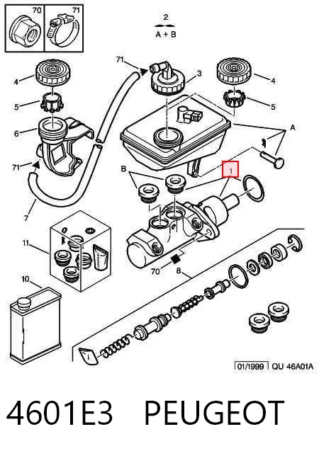 Cilindro maestro de frenos para Peugeot Expert 224