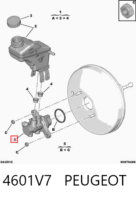 Cilindro maestro de frenos para Citroen Nemo 