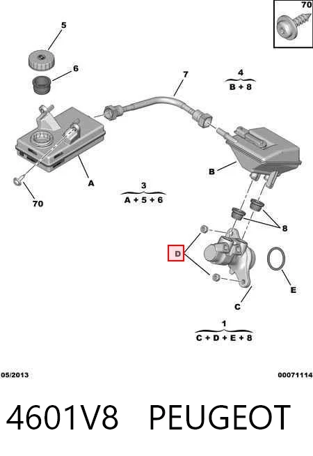 Cilindro maestro de frenos para Citroen Berlingo B9