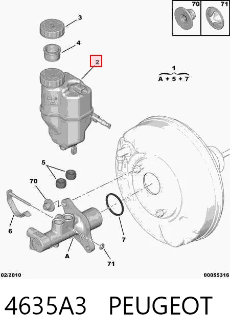 4635A3 Peugeot/Citroen Deposito liquido frenos