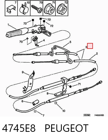 Cable de freno de mano trasero derecho/izquierdo para Citroen ZX N2