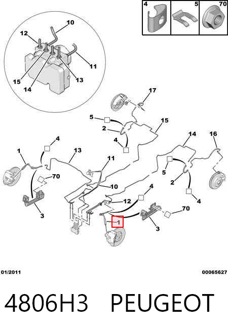 Tubo flexible de frenos delantero C4 II hatchback (2010-2026) original desde 18,18 €