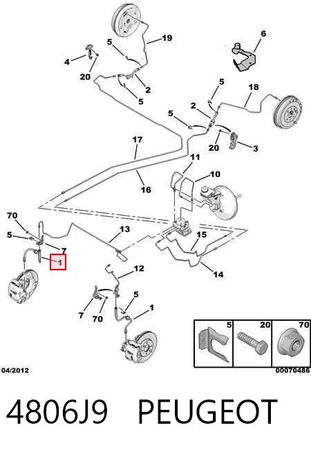 Latiguillos de freno delantero Citroen Nemo  desde 11,96 €