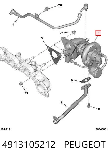 4913105212 Peugeot/Citroen Turbo para motor