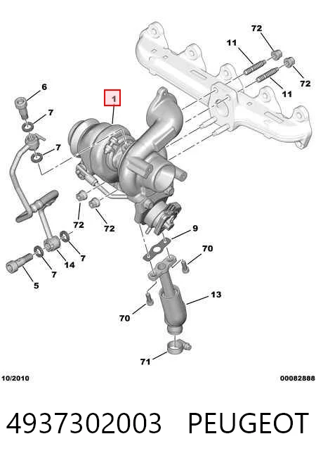 4937302003 Peugeot/Citroen Turbo para motor