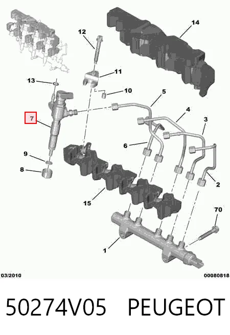 50274V05 Peugeot/Citroen Inyector de combustible