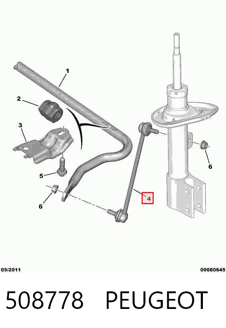 Soporte de la barra estabilizadora delantera Fiat Fiorino  (225)