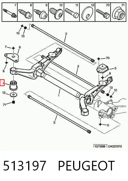 Silentblock del subchasis trasero Citroen Xsara  desde 23,88 €