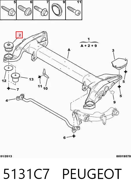 Silentblock trasero para Citroen C5 DC