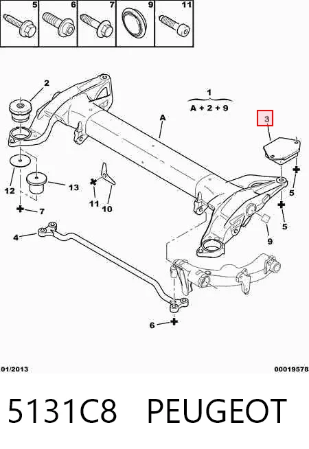Silentblock trasero para Citroen C5 RC