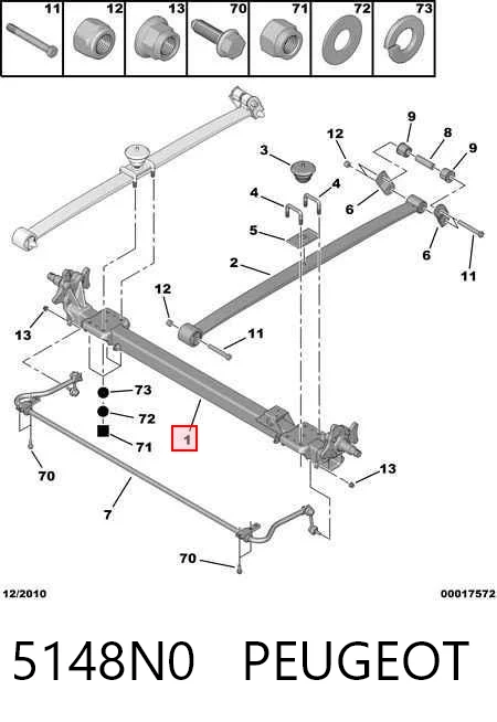 Puente trasero para Peugeot Boxer III 250