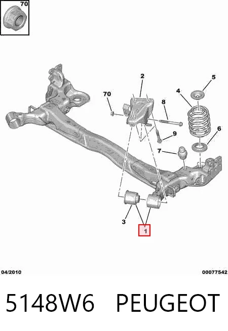 Comprar Subchasis trasero soporte motor Citroen C3 II A51 a bajo precio