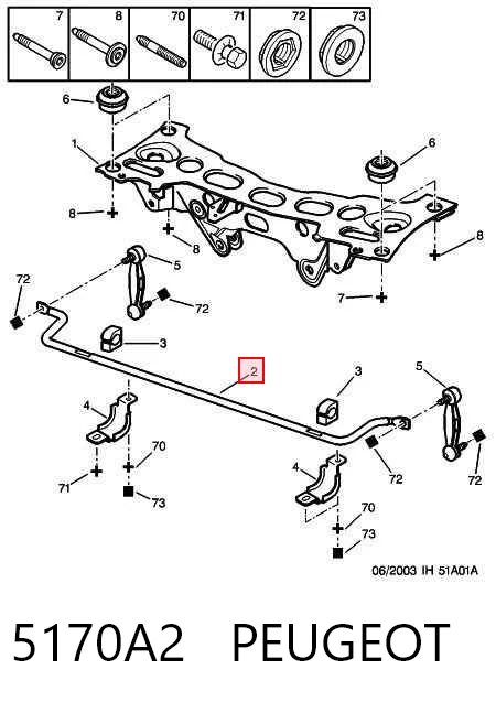 Comprar Estabilizador trasero Peugeot 406  8B a bajo precio