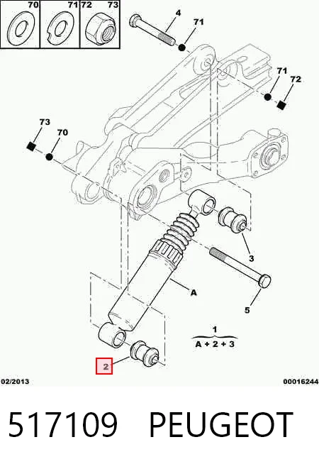 Silentblock del amortiguador trasero Peugeot 205 I (1983-1987)