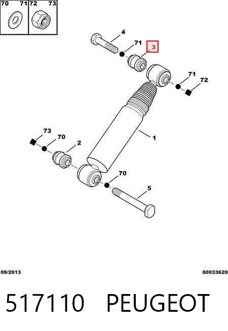 Silentblock amortiguador trasero para Peugeot 205 741A, C
