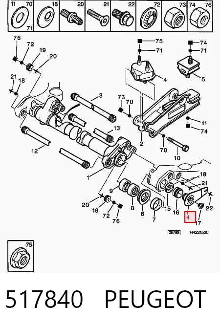 517840 Peugeot/Citroen Brazo estabilizador trasero