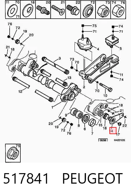 517841 Peugeot/Citroen Brazo estabilizador trasero