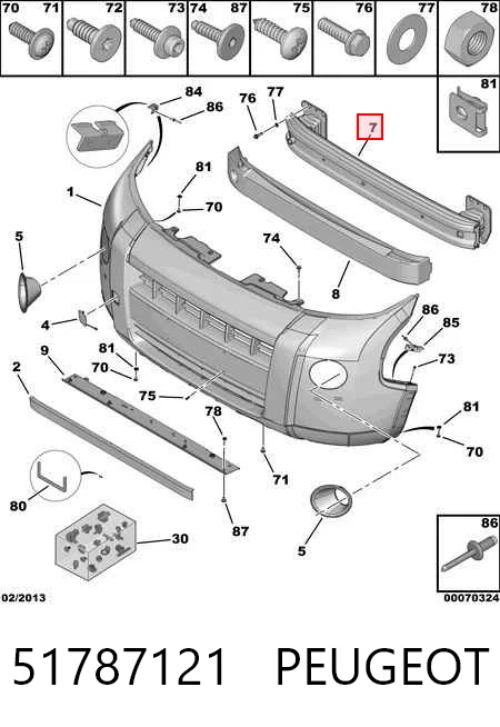 Comprar Refuerzo parachoque delantero Citroen Nemo  