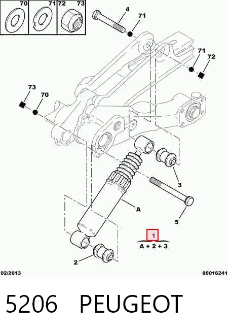 5206 Peugeot/Citroen Amortiguadores posteriores