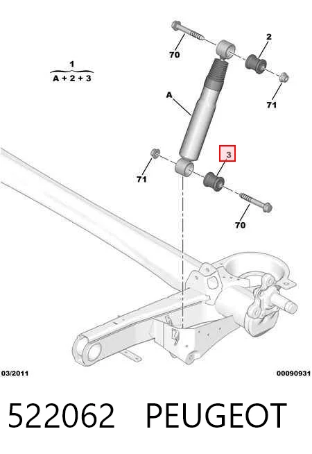 Silentblock del amortiguador trasero Fiat Scudo  desde 4,40 €