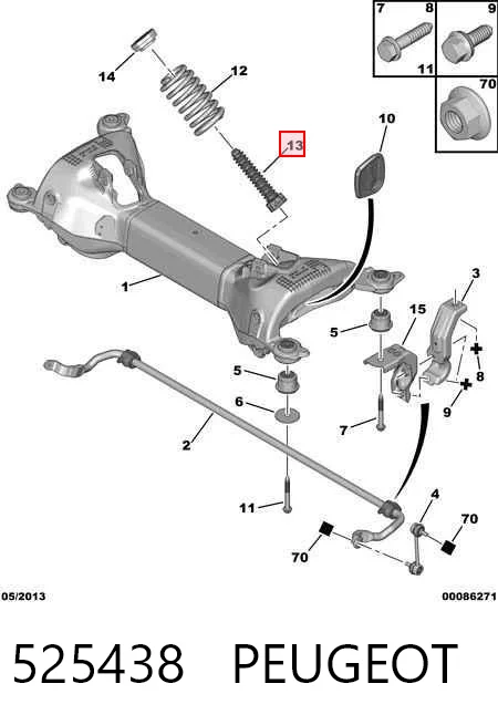 525438 Peugeot/Citroen Guardapolvos amortiguador & topes de suspensión