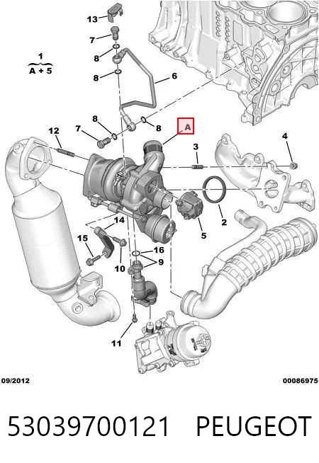 53039700121 Peugeot/Citroen Turbo para motor