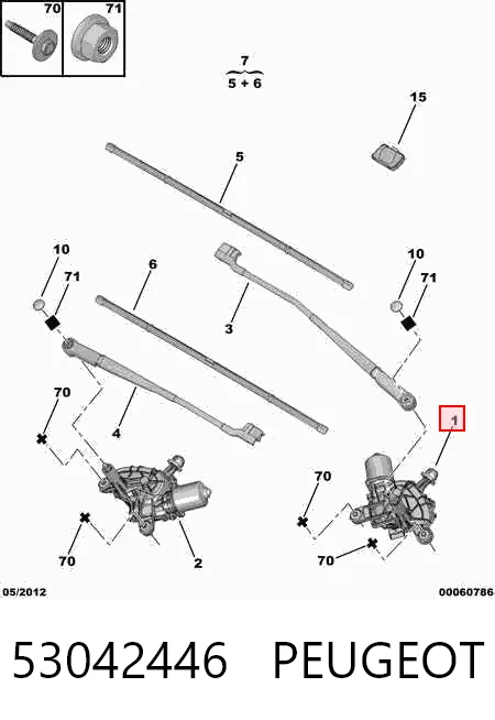 Motor limpiaparabrisas para Citroen C4 GRAND PICASSO I UA