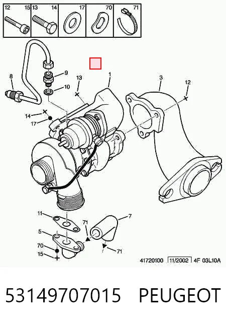 Turbocompresor 53149707015 PEUGEOT