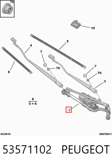 Varillaje de limpiaparabrisas para Citroen C3 Picasso SH