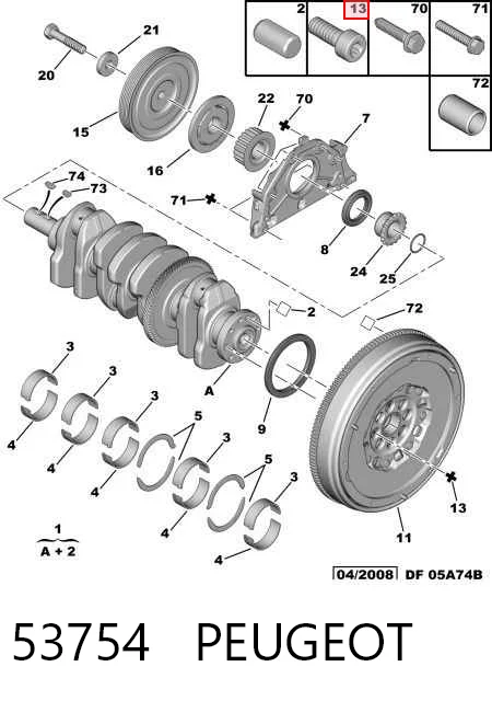 Perno de volante de inercia INA 411015910