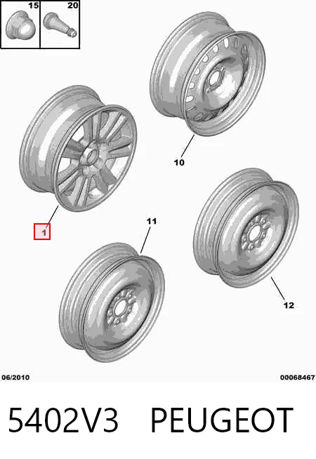 Llantas de aleación PEUGEOT 5402V3