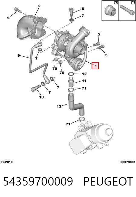 54359700009 Peugeot/Citroen Turbo para motor