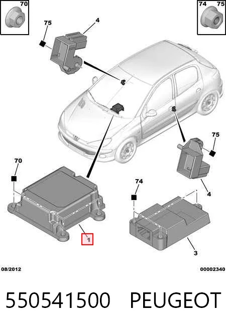 Módulo de control de airbag 550541500 VAG