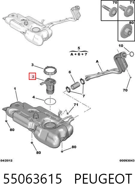 55063615 Peugeot/Citroen Módulo de alimentación de combustible