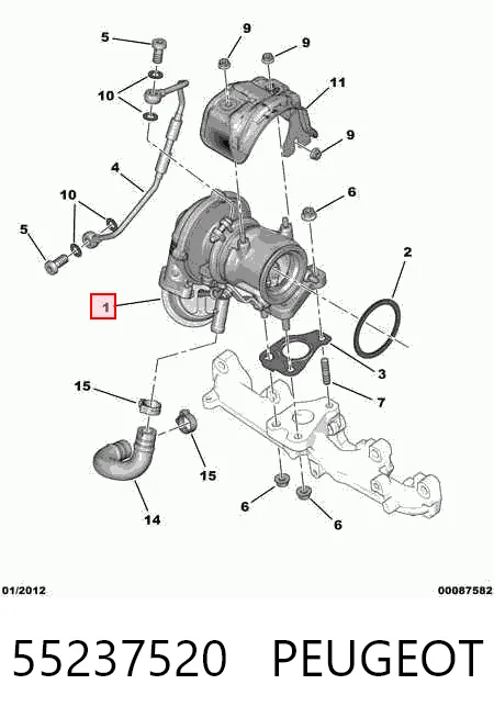 55237520 Peugeot/Citroen Turbo para motor