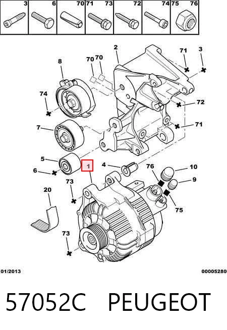 Generador para Peugeot 306  (7A)