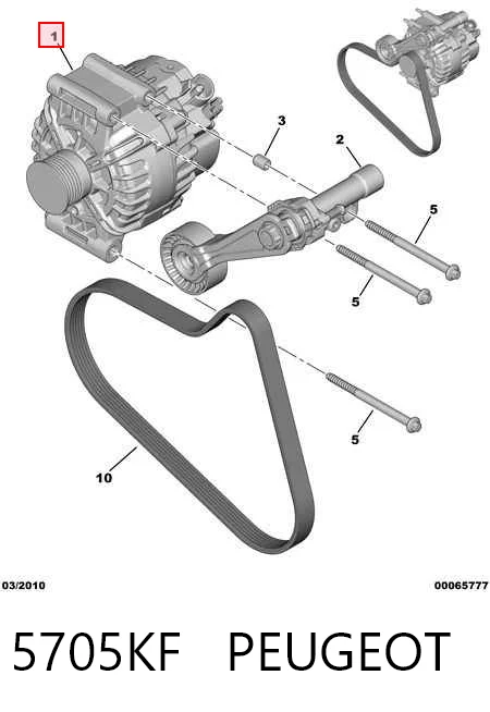 5705KF Peugeot/Citroen Alternador de coche