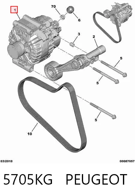 5705KG Peugeot/Citroen Alternador de coche