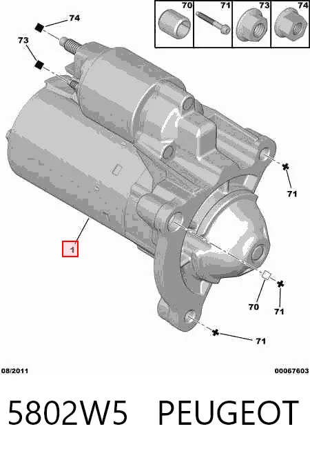 5802W5 Peugeot/Citroen Arranque motores