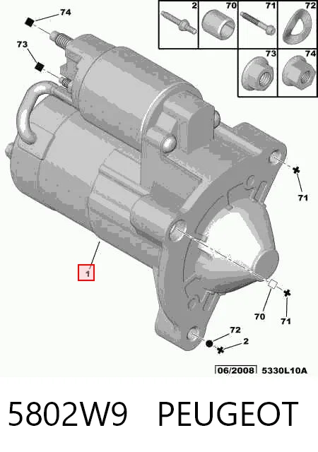 5802W9 Peugeot/Citroen Arranque motores