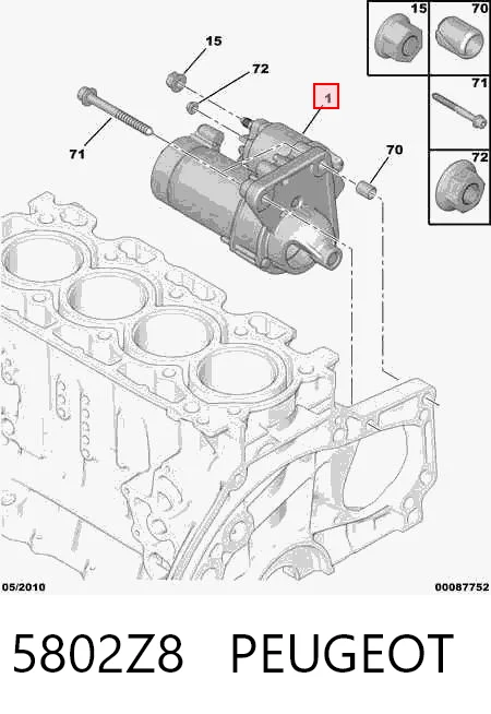5802Z8 Peugeot/Citroen Arranque motores