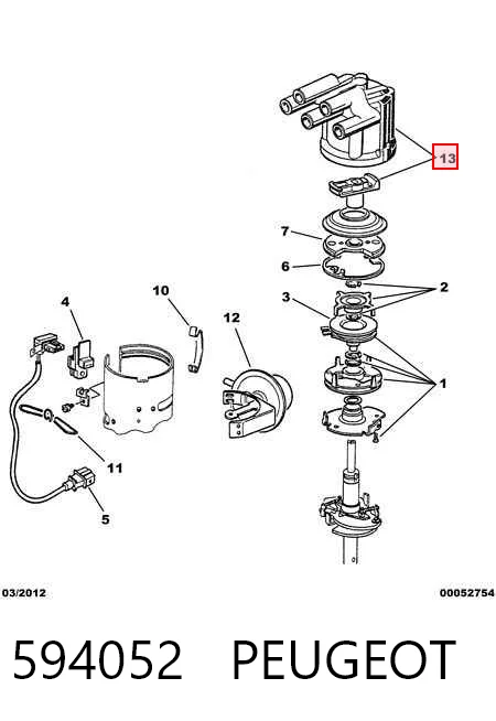 Tapa de distribuidor de encendido Citroen C15 furgoneta (VD) (1984 - 1997) precio, desde 19,56 EUR