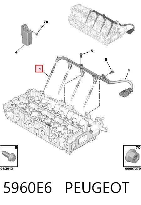 5960E6 Peugeot/Citroen Bujías de calentamiento