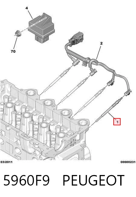 Comprar Bujía de incandescencia Peugeot 308 I 4A, 4C a bajo precio