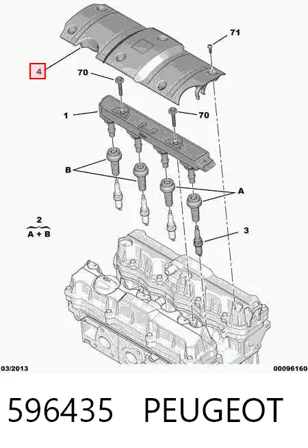 596435 Peugeot/Citroen Tapa del motor decorativa