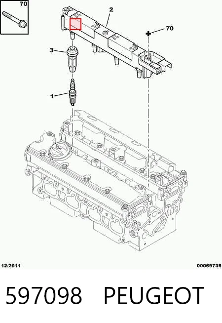 597098 Peugeot/Citroen Bobina de ignición